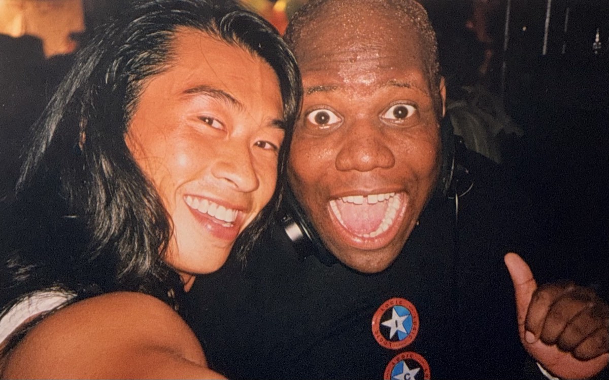 Wilson with Carl Cox, both laughing