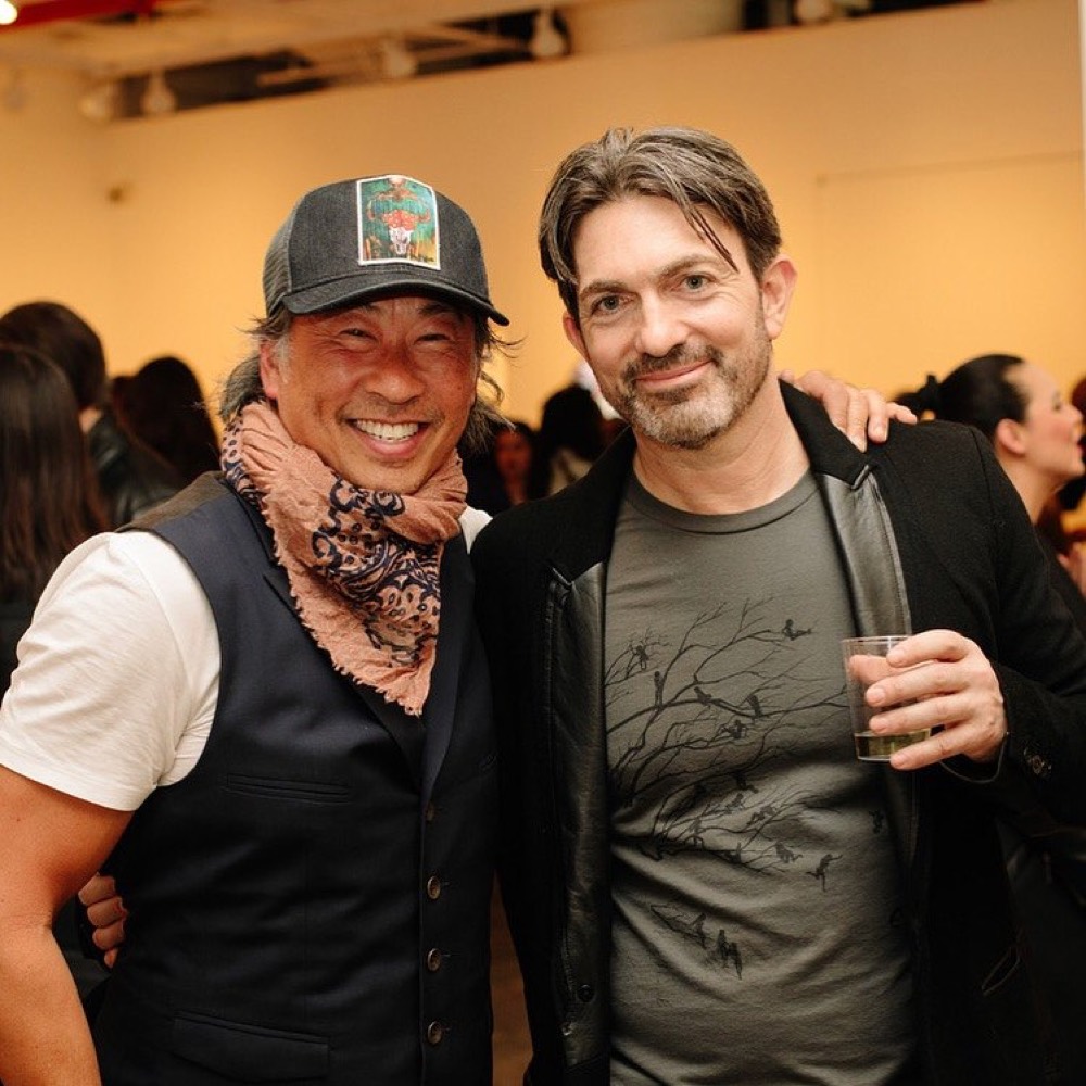 Wilson and Lorien Gabel at a gallery opening